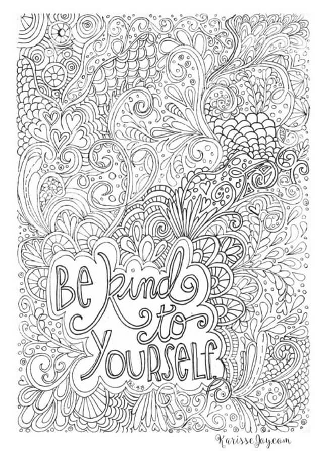 Free Printable Coloring Pages Adults Kind Quotes